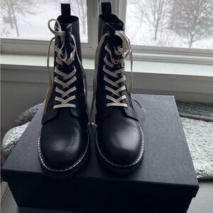 Rag & Bone Black and White Combat Boots